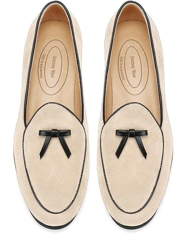Journey West Suede Tassel Loafer for Women Slip-on Belgian Penny Loafers Shoes for Women in Many ... | Amazon (US)