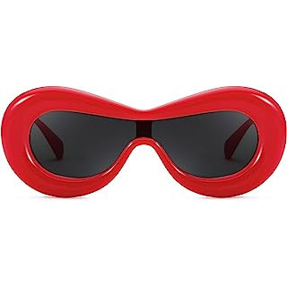 VANLINKER Oversized Thick Inflated Sunglasses Womens Mens Trendy Oval One Peice Glasses Funny Aes... | Amazon (US)