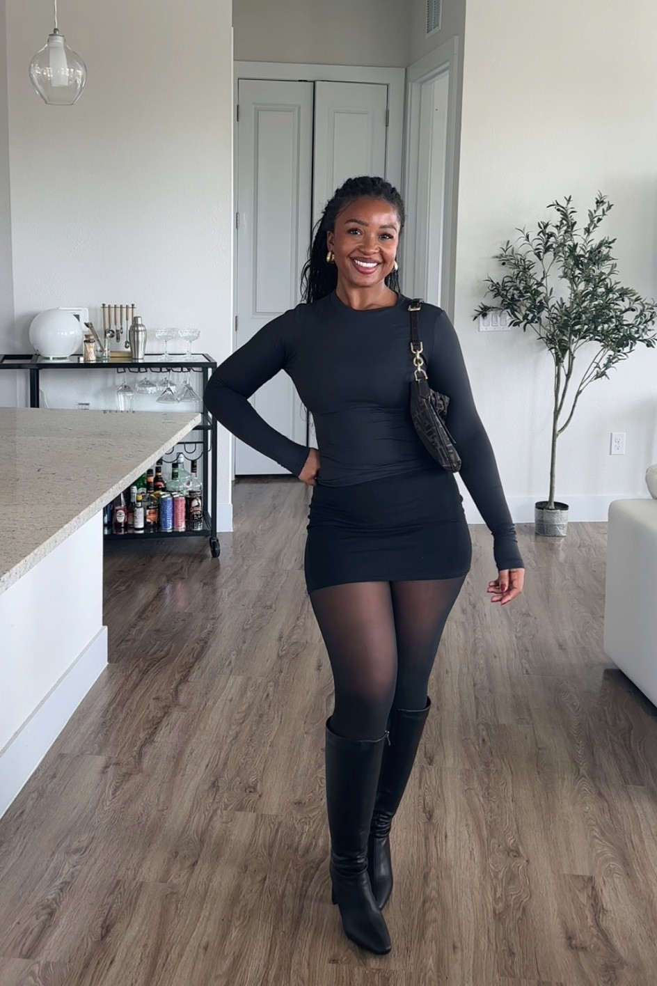 black outfits with boots and nylons are so Fran Fine-coded 🖤 These Princess Polly knee high boots are so comfy!

#LTKshoecrush #LTKstyletip #LTKfindsunder100