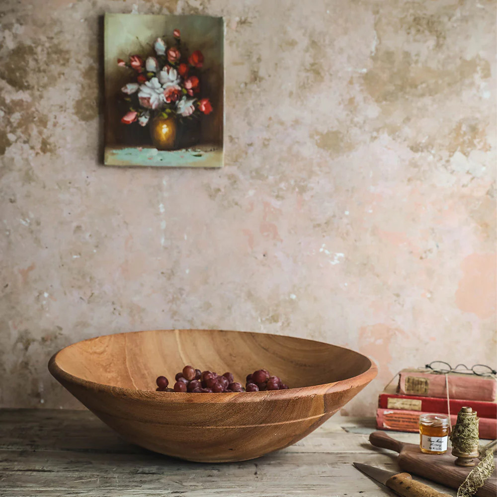 Oversized Mahogany Wooden Bowl | Roan Iris