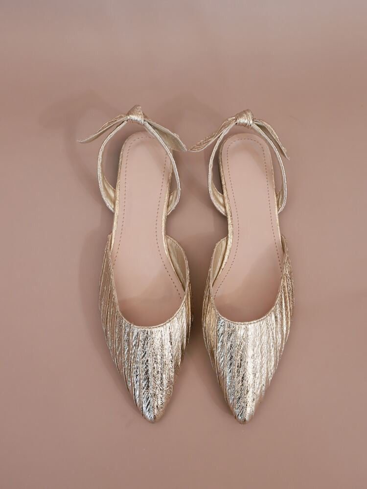 Metallic Slingback Flats | SHEIN
