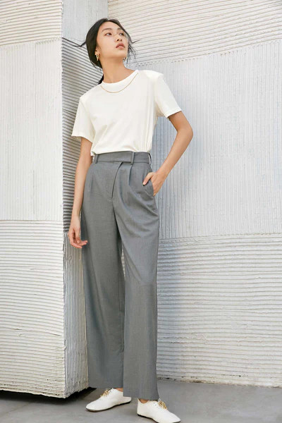 Jane Plain Grey Trousers | J.ING