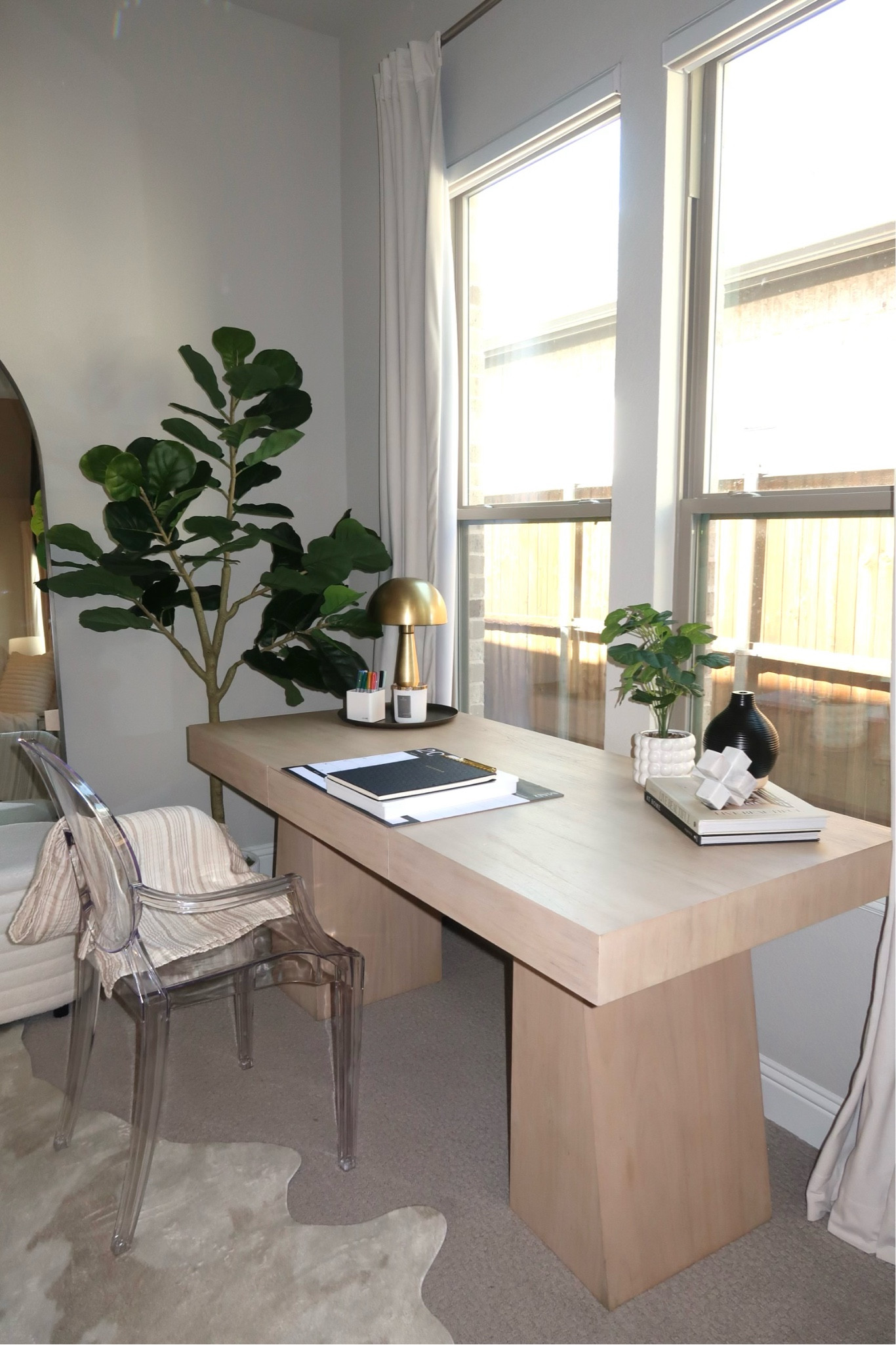 Shop the items on my new home office desk, all from Walmart! 
home office, work from home, desk, office supplies, walmart home, faux plant, planner, notebook, candle, gold lamp

#LTKstyletip #LTKhome #LTKworkwear