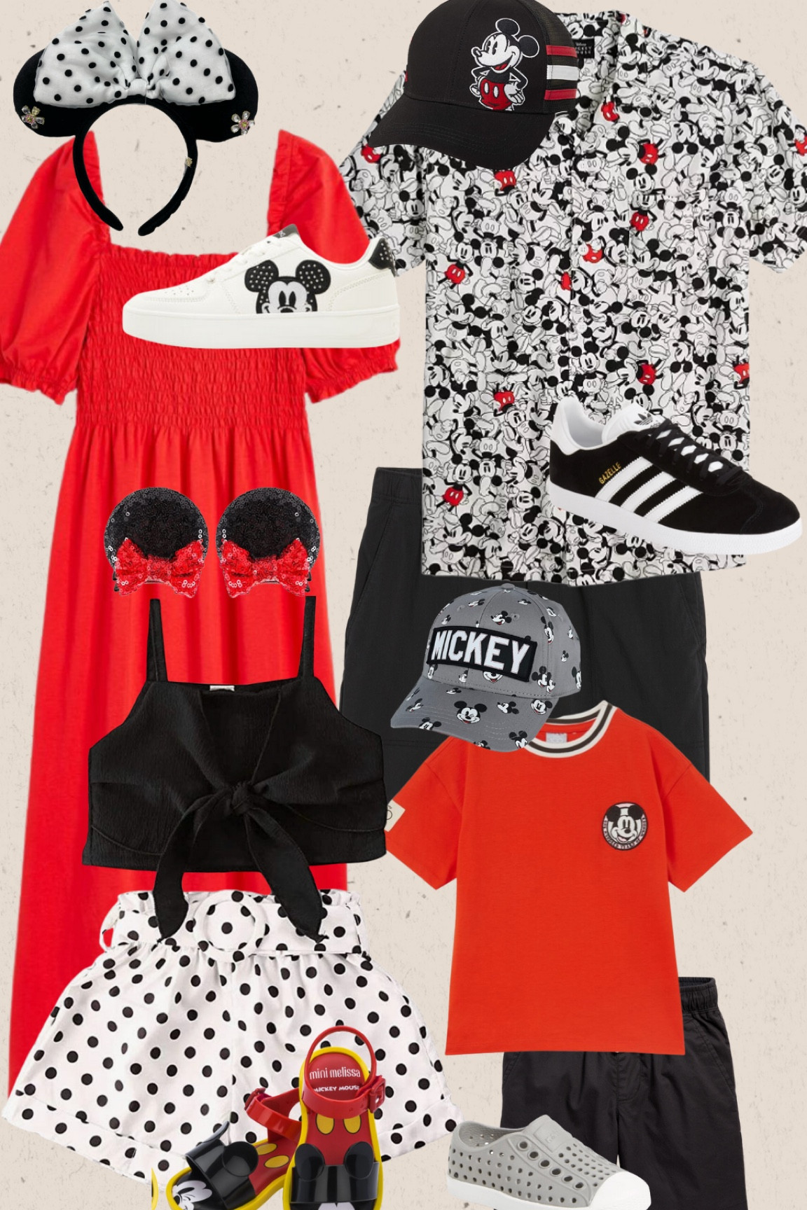 Mickey Mouse and Minnie Mouse inspired outfits for a family coordination moment on your next Disney trip. 

Family Matching | Disney Trip | Disney Style 

#disney #disneyworld #disneyland #disneystyle #familymatching #mickeystyle #minniestyle #mickeymouse #minniemouse #polkadots #reddress #amazonfashion #oldnavy 

#LTKfamily #LTKbaby #LTKunder50