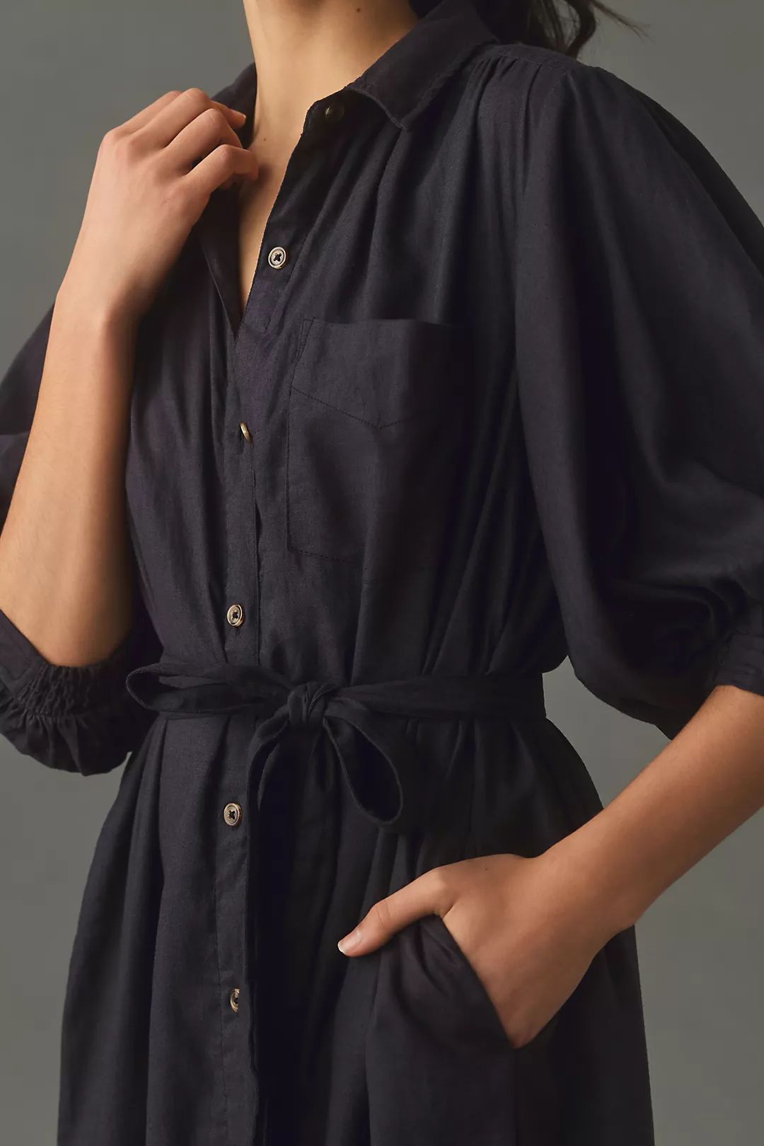 Maeve Button-Front Belted Maxi Shirt Dress | Anthropologie (UK)