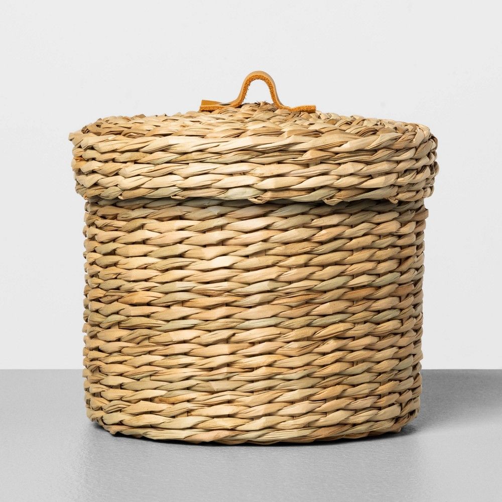 Medium Woven Bath Storage Canister Beige - Hearth & Hand with Magnolia | Target