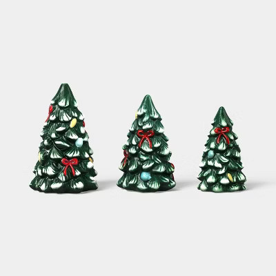 Set of 3 Mini Earthenware Trees Green - Threshold™ | Target