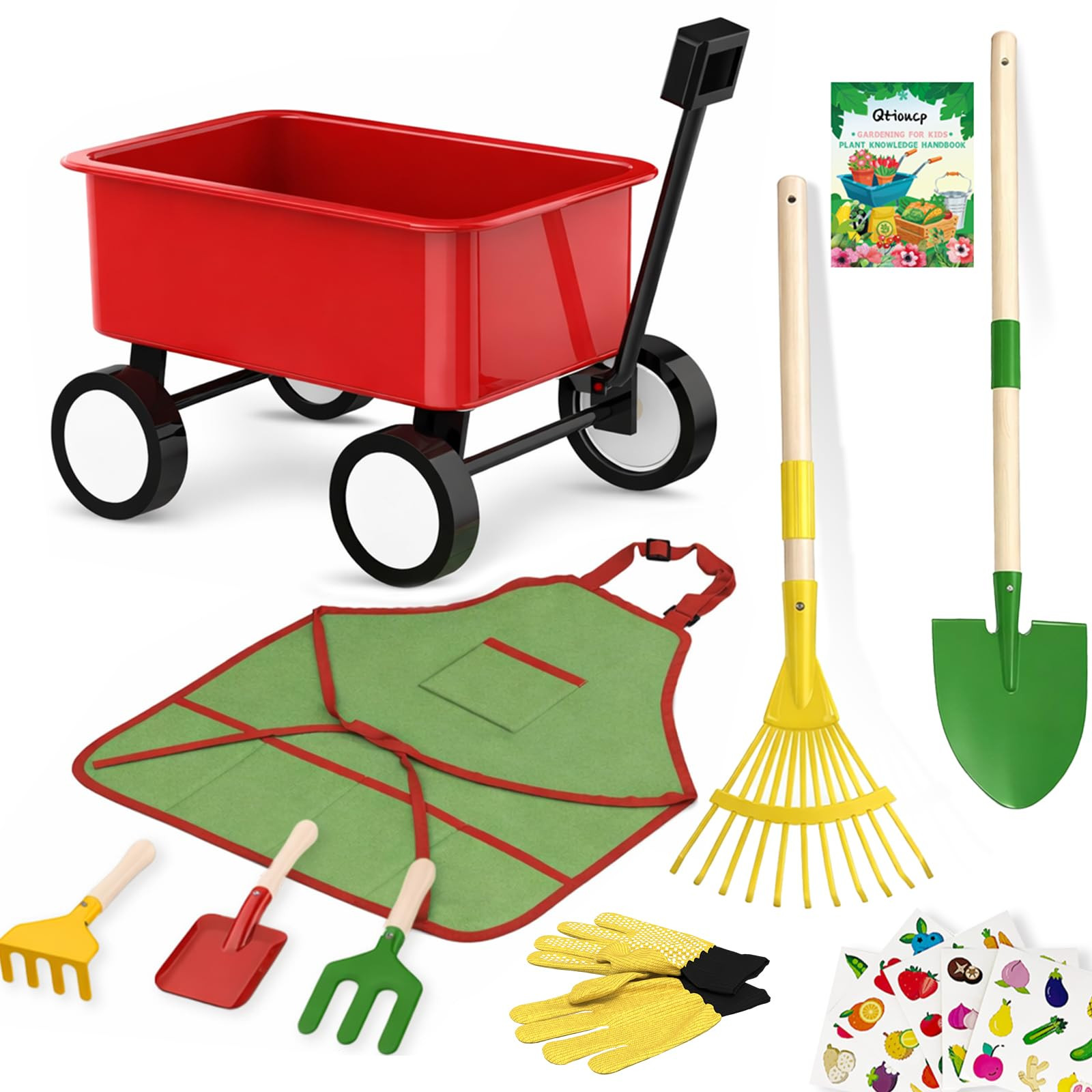 Kids Gardening Wheelbarrow Set, Metal & Wooden Garden Tools for Kids Ages 3-8, Real Wheelbarrows ... | Amazon (US)