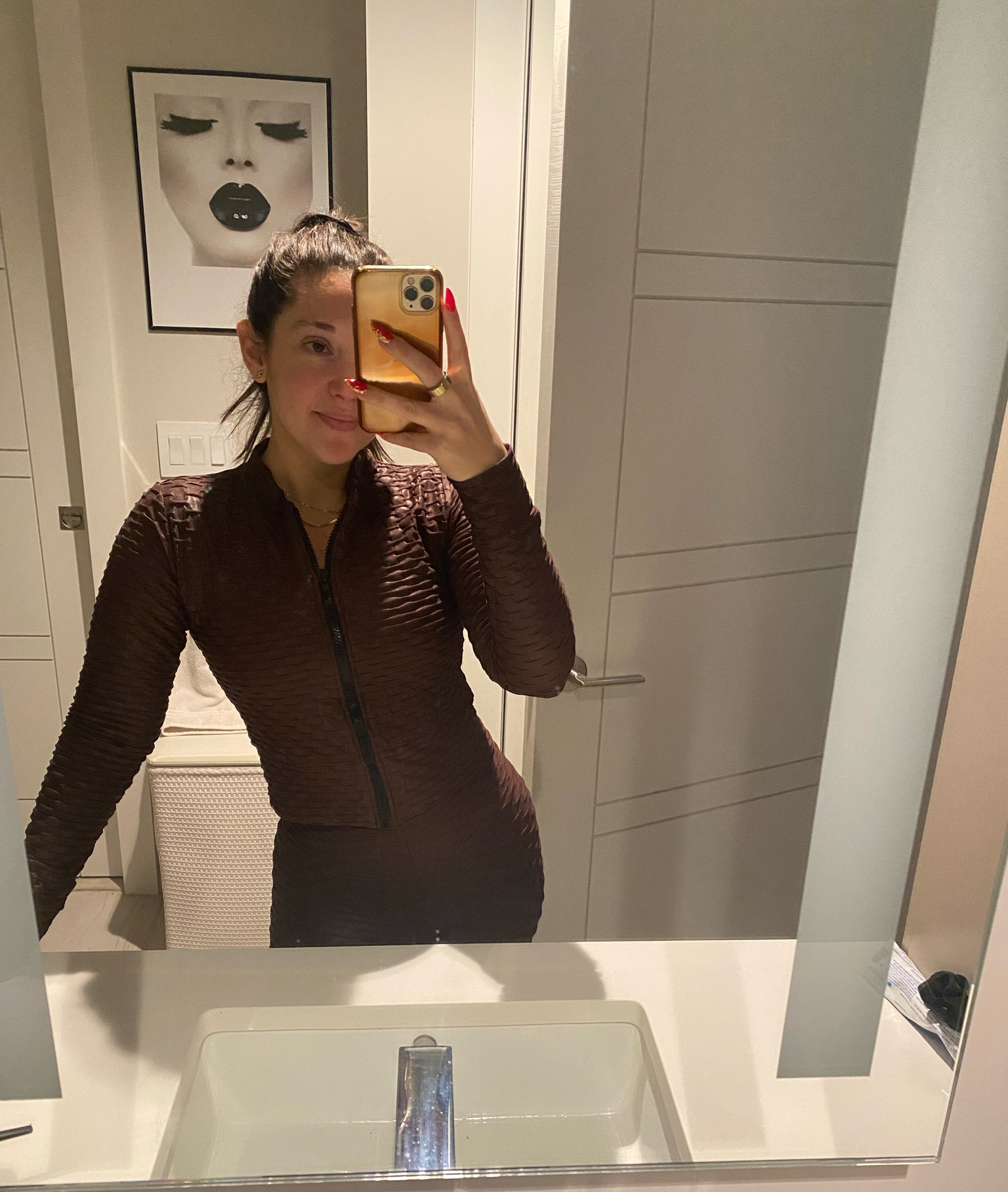 A matching workout set just makes me feel good! I love this Java color chrome from Booty by Brabants. This is my first track jacket and I love it - the cropped style is perfect with the high waisted leggings. So flattering!

#LTKhome #LTKfit #LTKFind