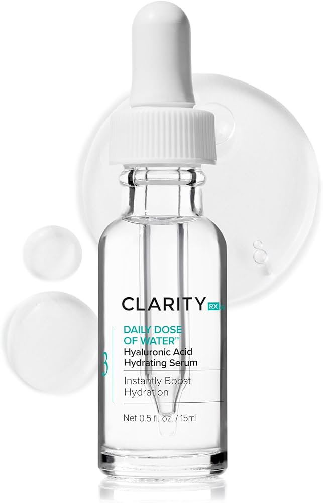ClarityRx Daily Dose of Water Hyaluronic Acid Hydrating Face Serum, Natural Plant-Based Daily Moi... | Amazon (US)