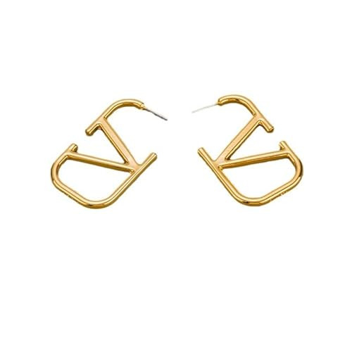 Luxury 14K Gold V-Shaped Geometric Dangle Earrings, Lightweight Hypoallergenic Initial Letter Ear... | Amazon (US)