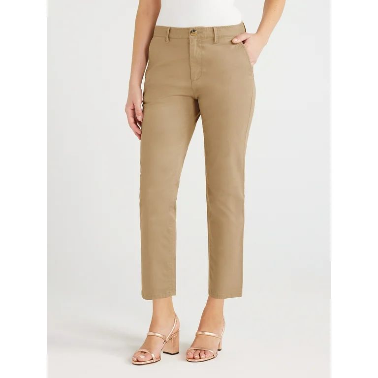Free Assembly Women’s Slim Straight Chino Pants, 25” Inseam, Sizes 0-22 | Walmart (US)