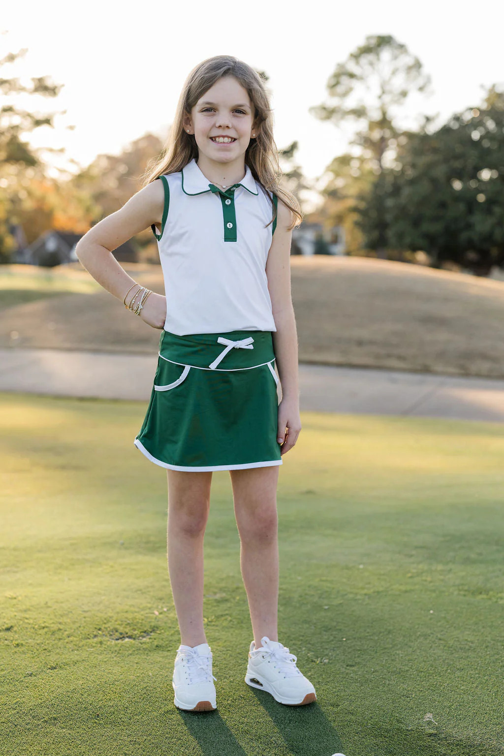 Set Athletics Gabby Tank - Pure Coconut, Augusta Green | Persnickety