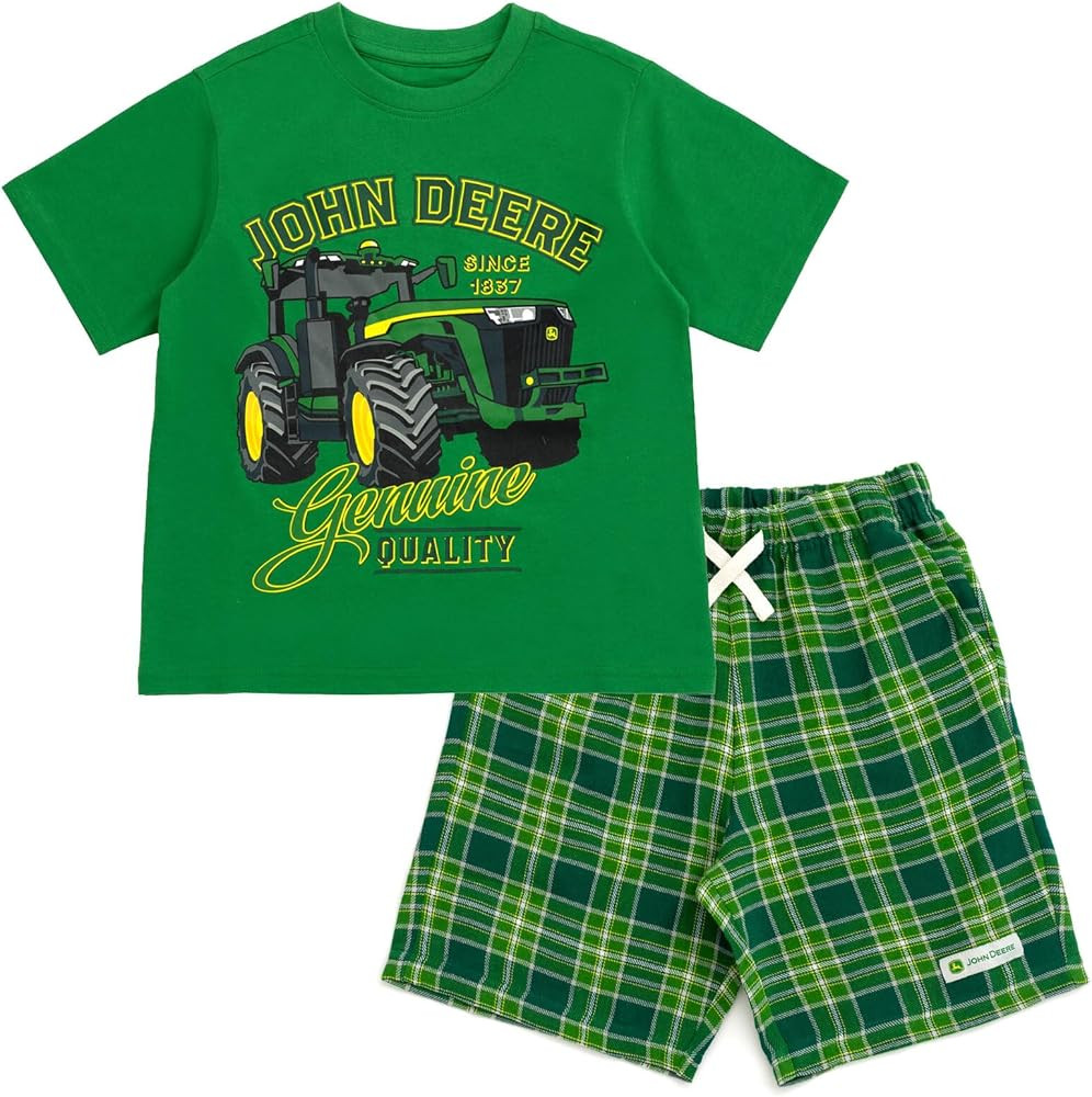 John Deere Tractor T-Shirt and Shorts Outfit Set Toddler to Big Kid Sizes (2T - 10-12) | Amazon (US)