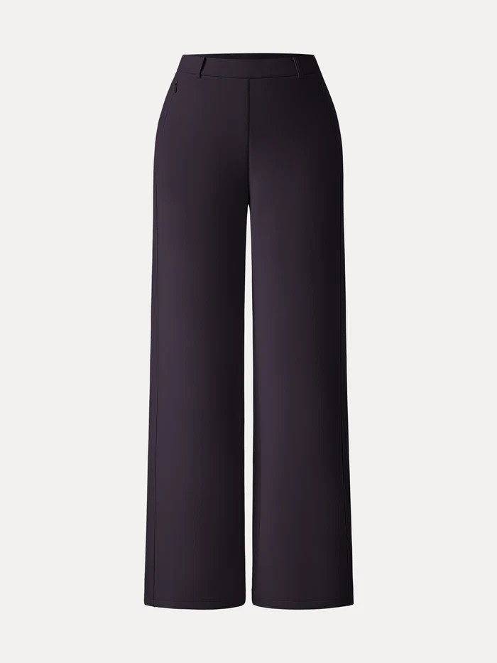Stretch Cotton Blend Slimming High Rise Wide Leg Pant | OGLmove
