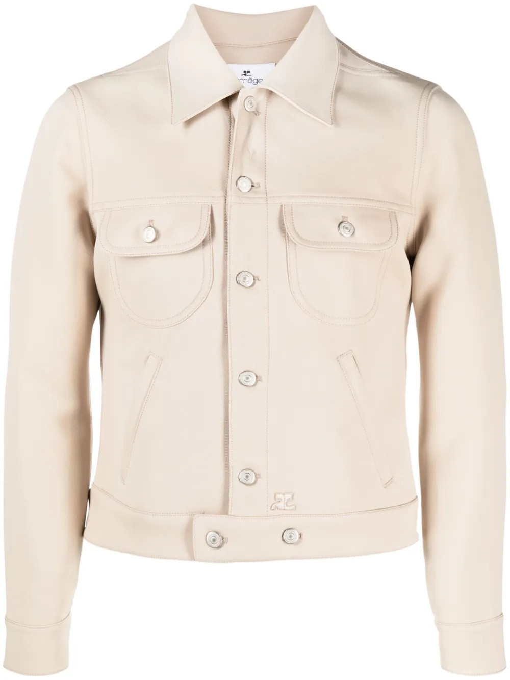 button-up cotton shirt jacket | Farfetch Global