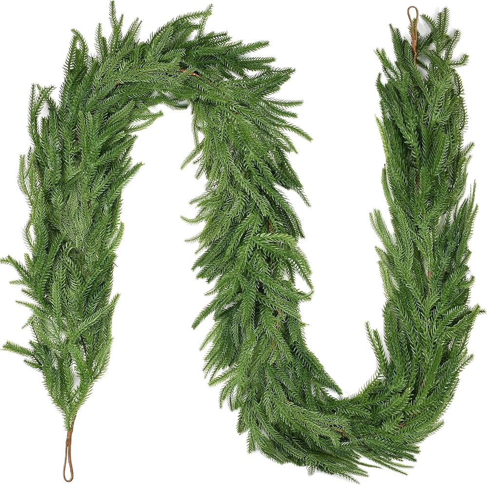 Palonu 1 Pcs 6Ft Artificial Norfolk Pine Garland, Faux Christmas Norfolk Touched Like Real Pine, ... | Amazon (US)