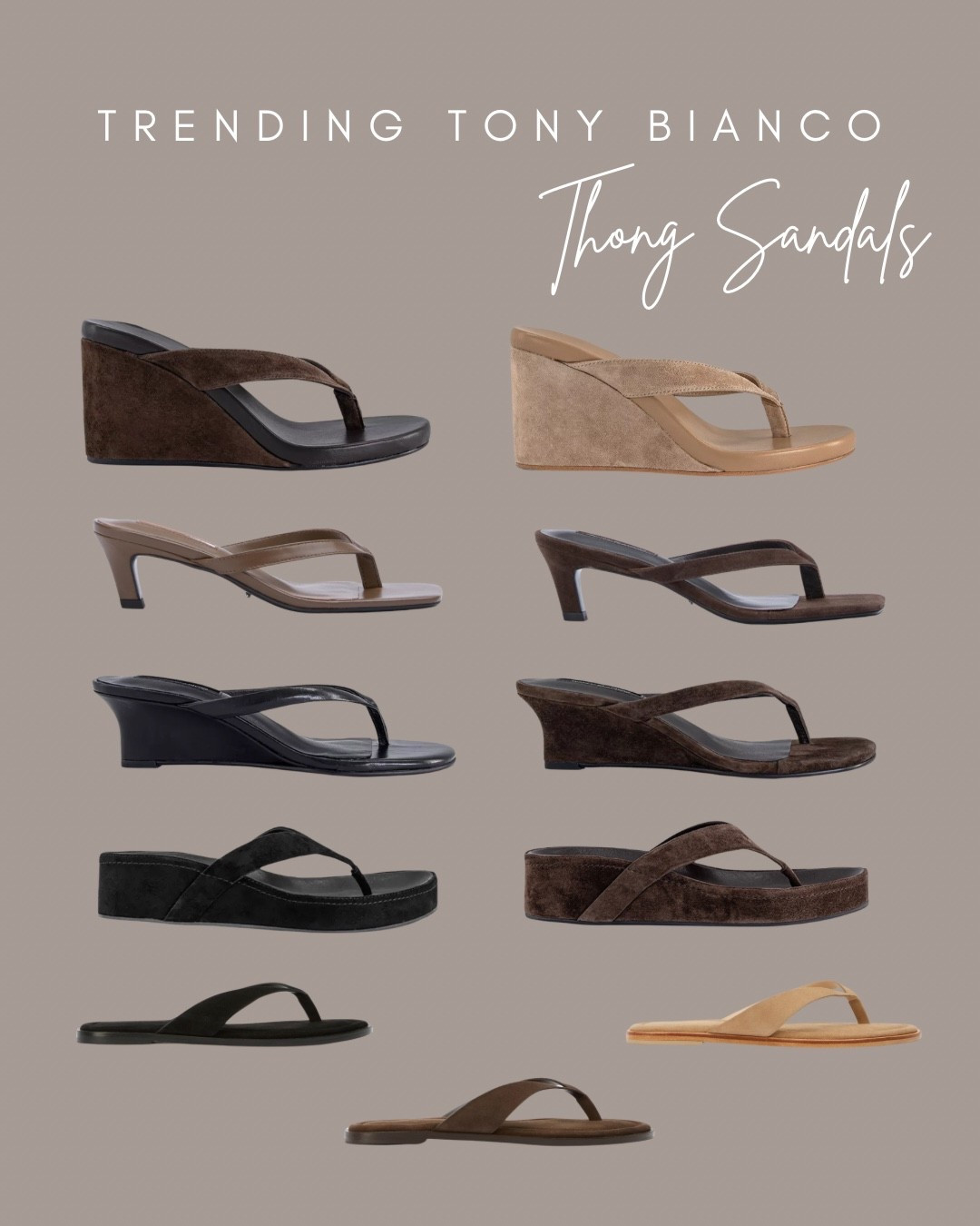 Thong sandals
Wedge sandals
Kitten heels

#LTKspring #LTKsummer #LTKshoes