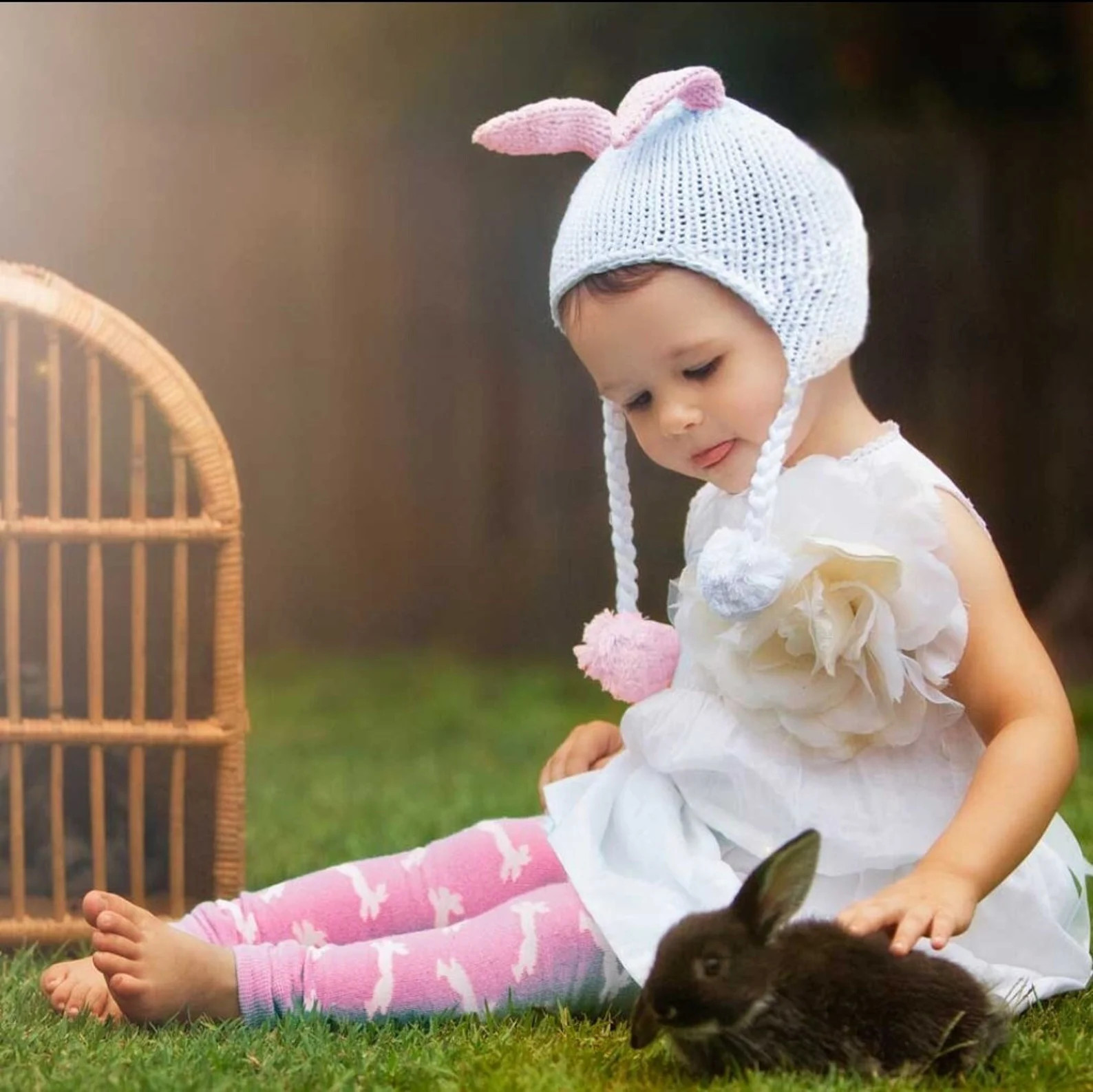 Bunny Ear Beanie Hat for Babies and Toddlers - Easter Outfit - Baby Photo Prop - White Bunny Hat | Etsy (US)