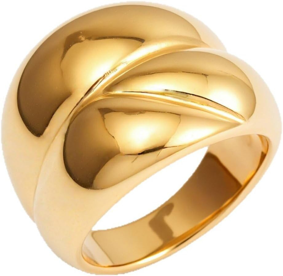 Gold Jewelry The Ring Of Power For Women Gift Shiny Chunky Rings Non Tarnish With 24K Gold Plated Engagement | Amazon (US)