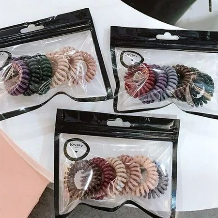 AkoaDa 6 Pcs Gradient Candy Colors Elastic Spiral Hair Ties No Crease, Ponytail Holders Phone Cord C | Walmart (US)