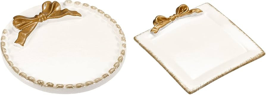 PATIKIL Vintage Decorative Tray, 2 Pack Resin Bow-Knot Dish Plate Desktop Organizer for Cosmetics... | Amazon (CA)
