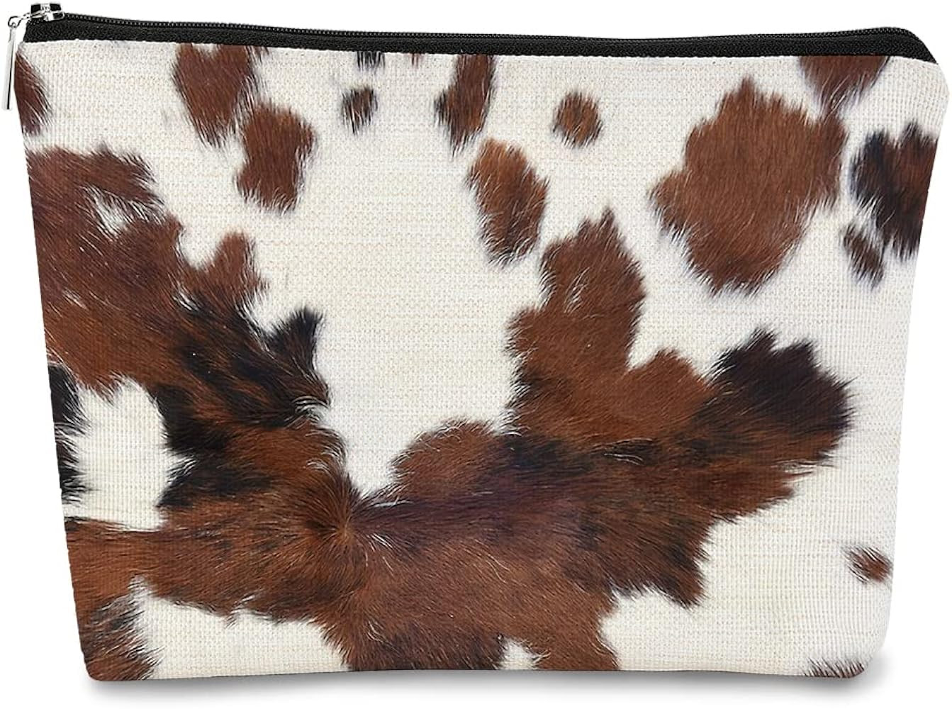 Western Cow Print Small Makeup Bag,Cowhide Pattern Cosmetic Bag Best Gift Idea for Cow Lovers Tee... | Amazon (US)