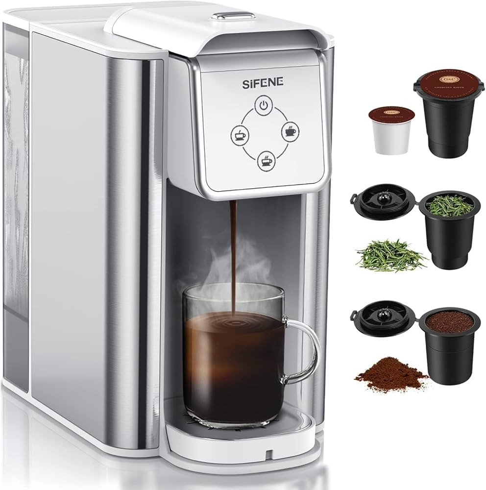 SIFENE Single Serve Coffee Machine, 3 in 1 Pod Coffee Maker For K-Cup Capsule, Ground Coffee Brew... | Amazon (US)