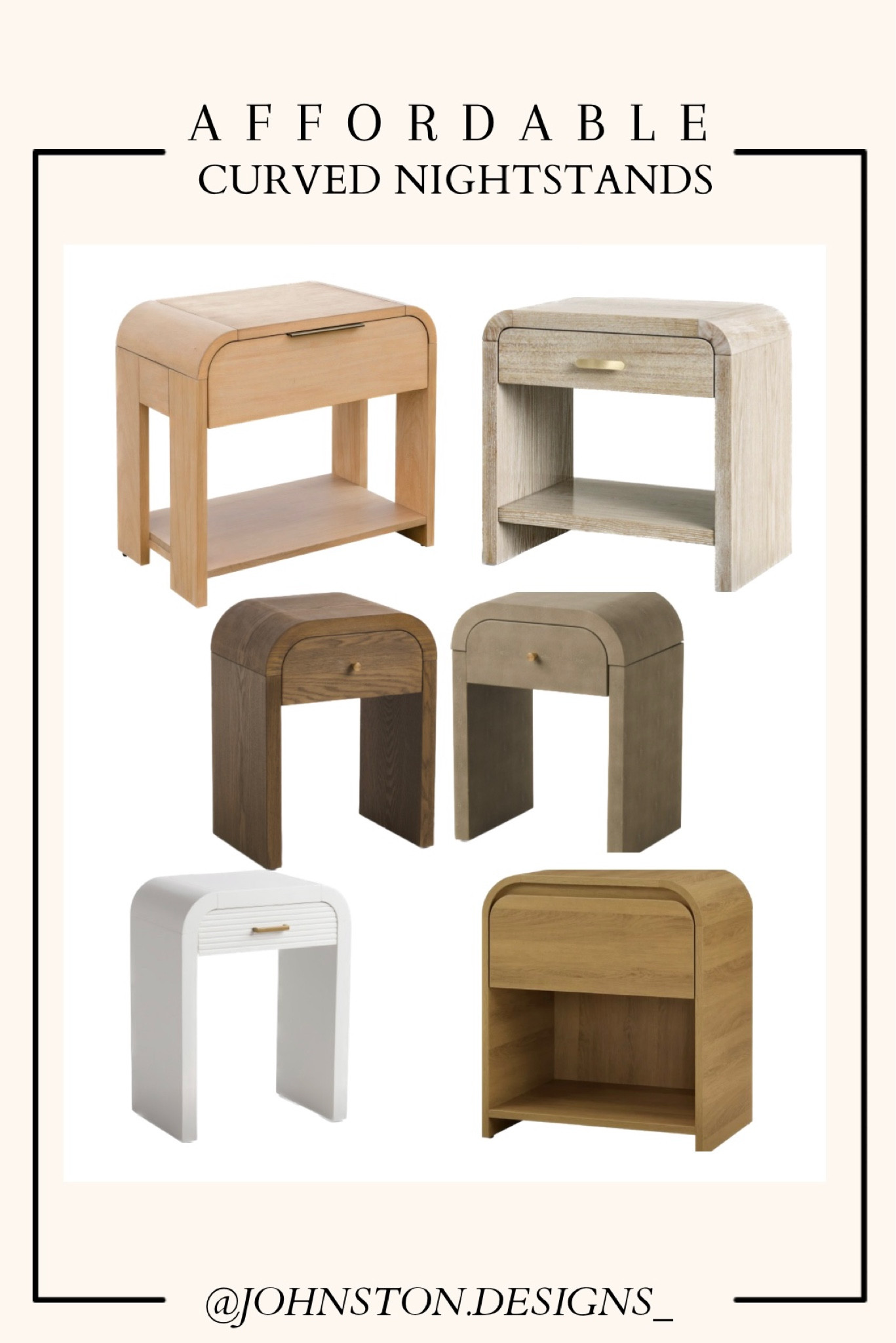 Affordable curved / rounded edge nightstands! 


Affordable Home Decor | Affordable Finds | Home Finds 

#LTKhome #LTKsalealert