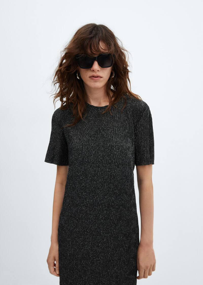 Lurex opening dress | MANGO (US)