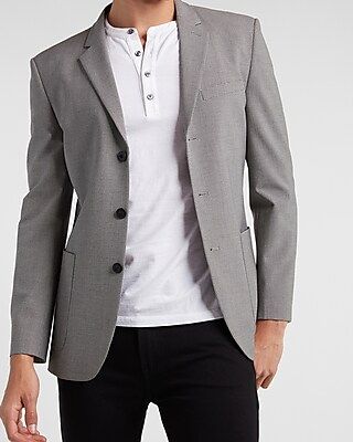 Extra Slim Gray Houndstooth Luxe Comfort Soft Suit Jacket | Express