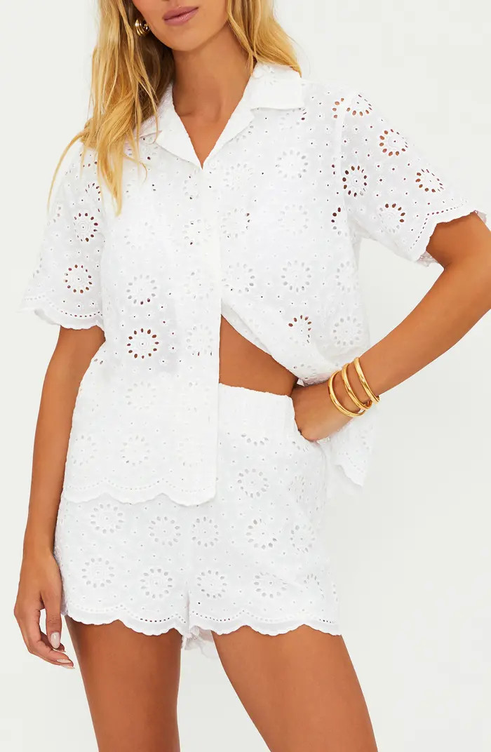 Lexie Cotton Eyelet Cover-Up Shirt | Nordstrom