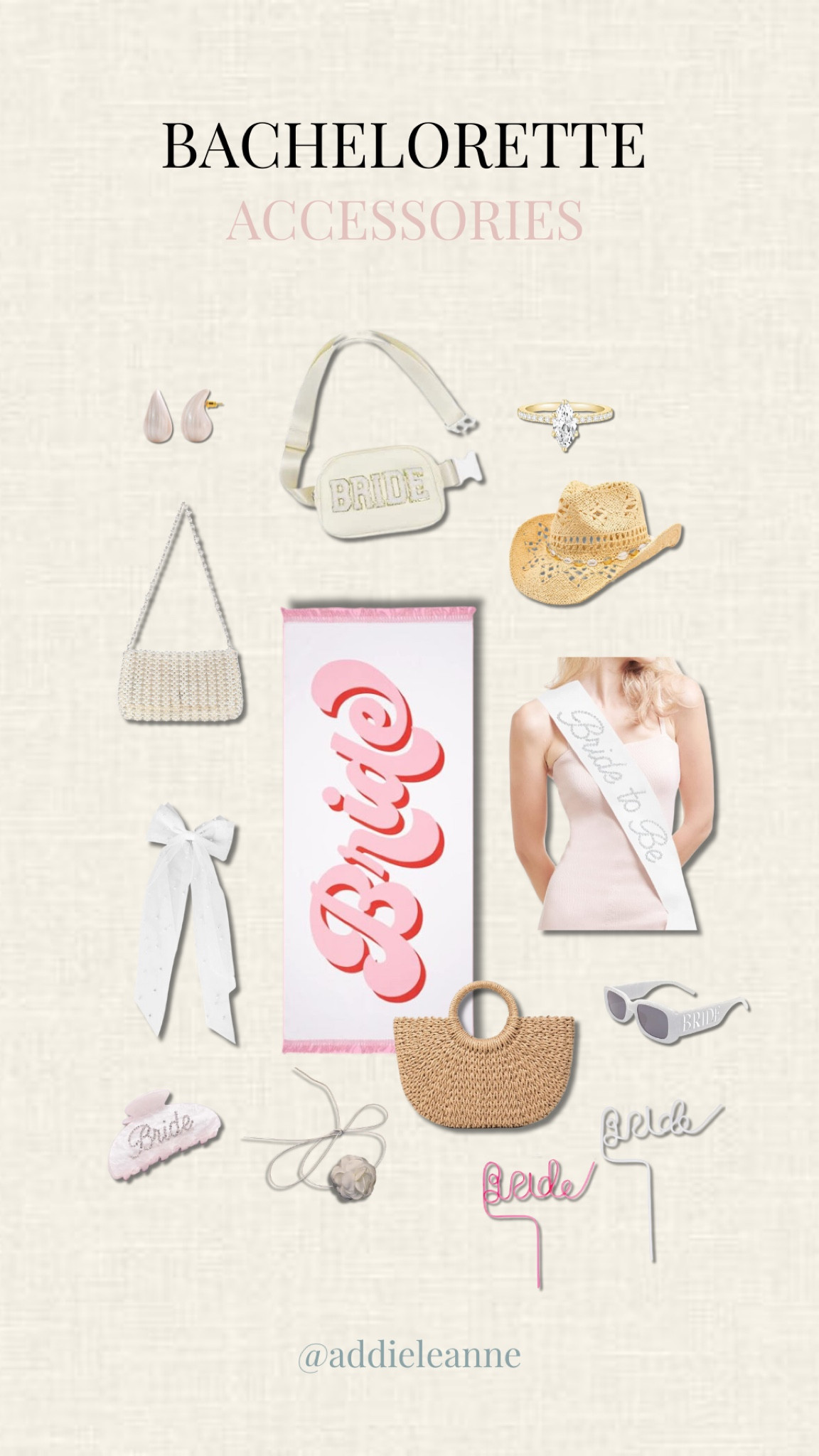 Bachelorette accessories for the bride! Beach towel, sash, sunglasses, bride to be


#LTKWedding #LTKTravel #LTKParties
