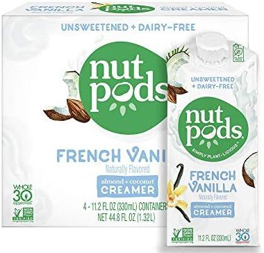 nutpods French Vanilla, Unsweetened Dairy-Free Liquid Coffee Creamer Made From Almonds and Coconu... | Amazon (US)