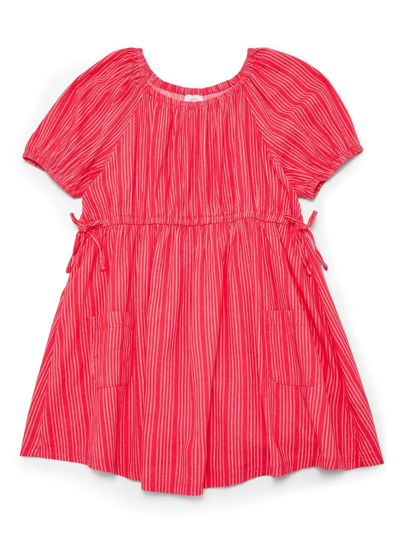 Wonder Nation Girls Print Smock Dress with Puff Sleeves, Sizes 4-18 & Plus | Walmart (US)