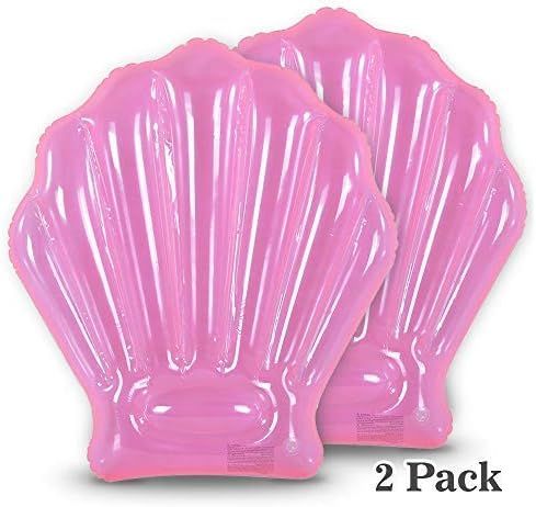 Seashell Pool Float 2 Pack, Summer Fun Inflatable Seashell Float for Kids, Pink Seashell Pool or ... | Amazon (US)