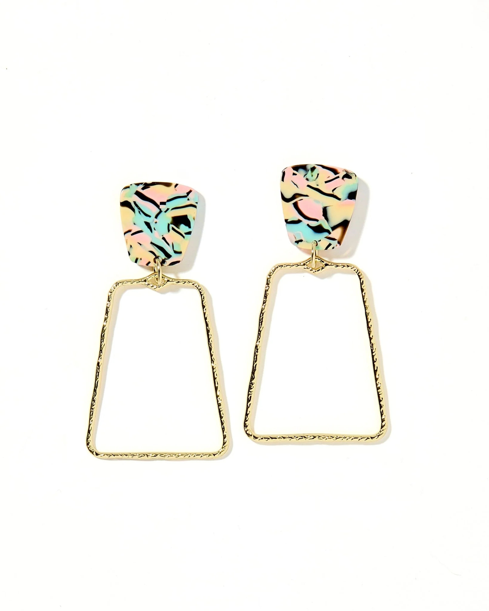 Kaelyn Statement Earrings - Blue-Pink Retro | LINNY CO LLC
