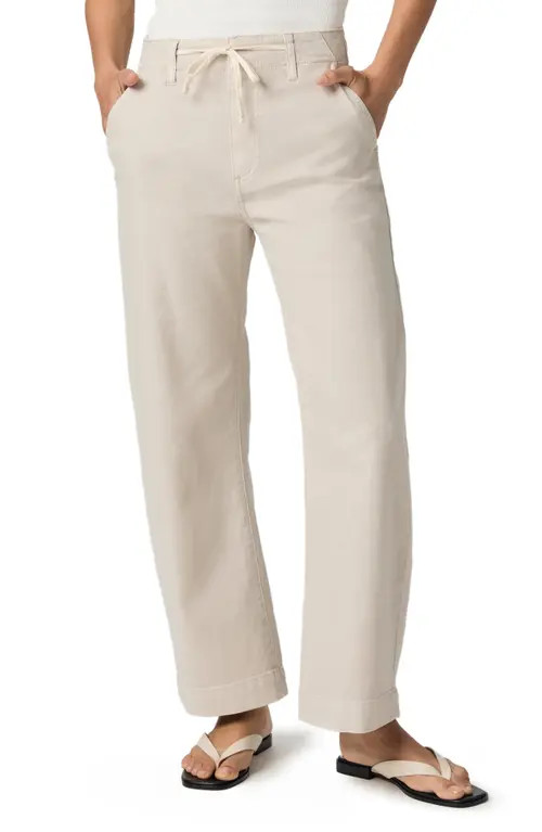 PAIGE Arellia Drawstring High Waist Ankle Barrel Leg Trouser Jeans in Vintage Pumice Stone at Nordstrom, Size 23 | Nordstrom