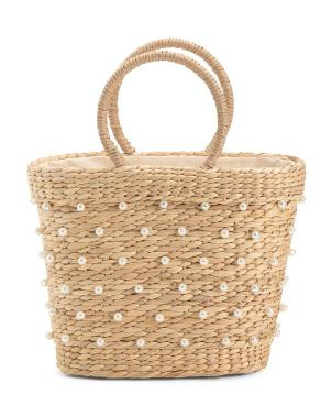 Faux Pearl Satchel | TJ Maxx