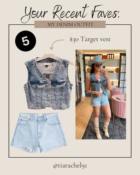 Top sellers from the past week! This $30 Target denim vest will be cute styled several different ways! 

Country concert outfit / summer / festival

#LTKStyleTip #LTKFestival #LTKSeasonal