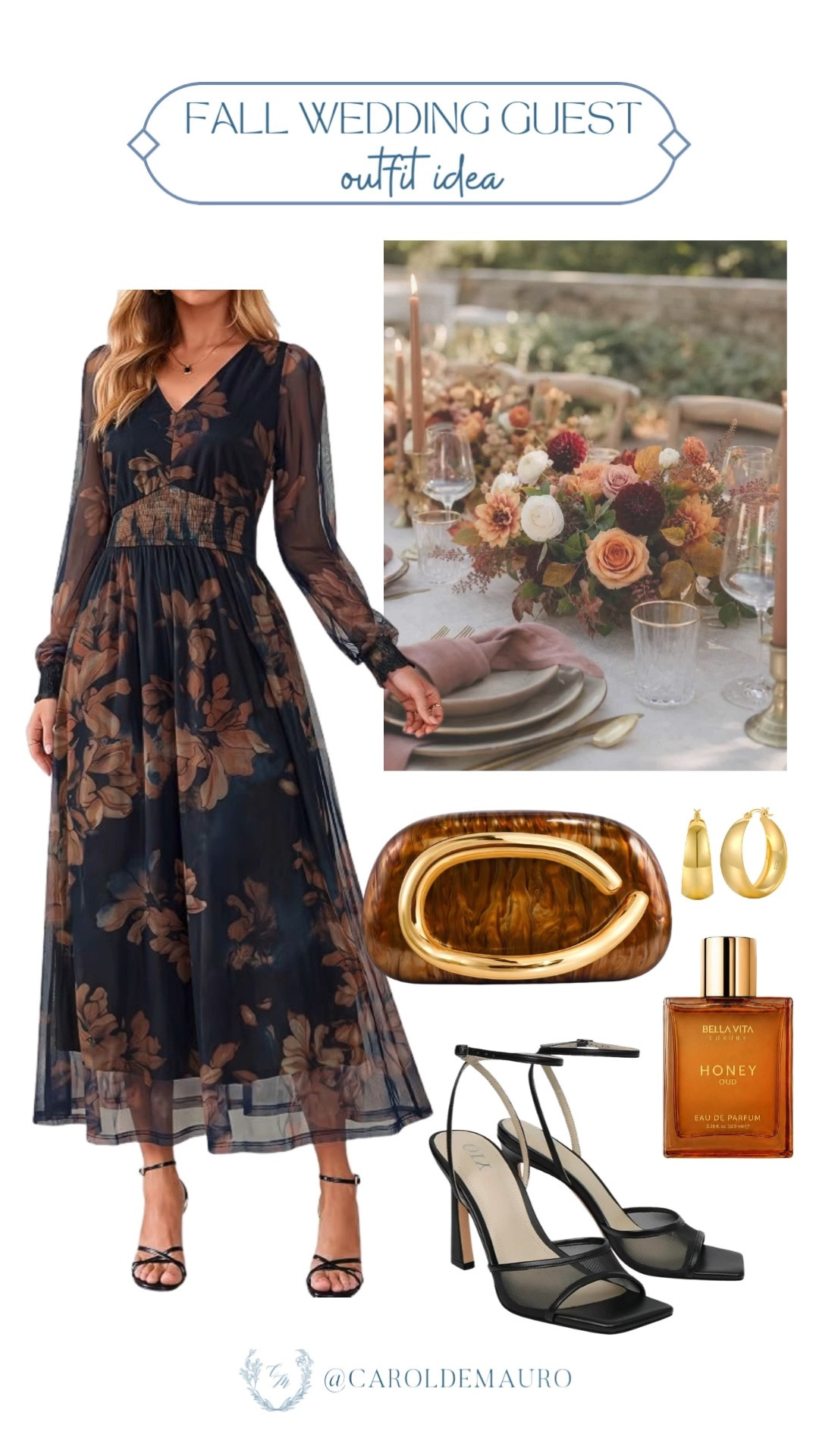 fall wedding, guest outfit, floral dress, smocked dress, formal wear, mesh high heels, clutch bag, perfume finds, gold hoops, special occasion dress, petite fashion, modest style

#LTKootd #LTKPetite #LTKU