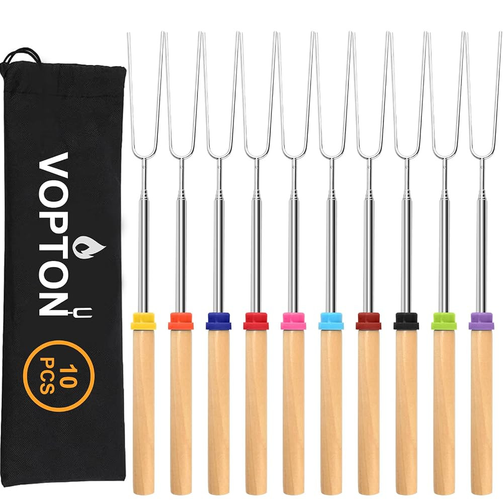 10 Pcs Marshmallow Roasting Sticks for Fire Pit Long 32Inch, Smores Sticks Skewers, Smores Kit fo... | Amazon (US)