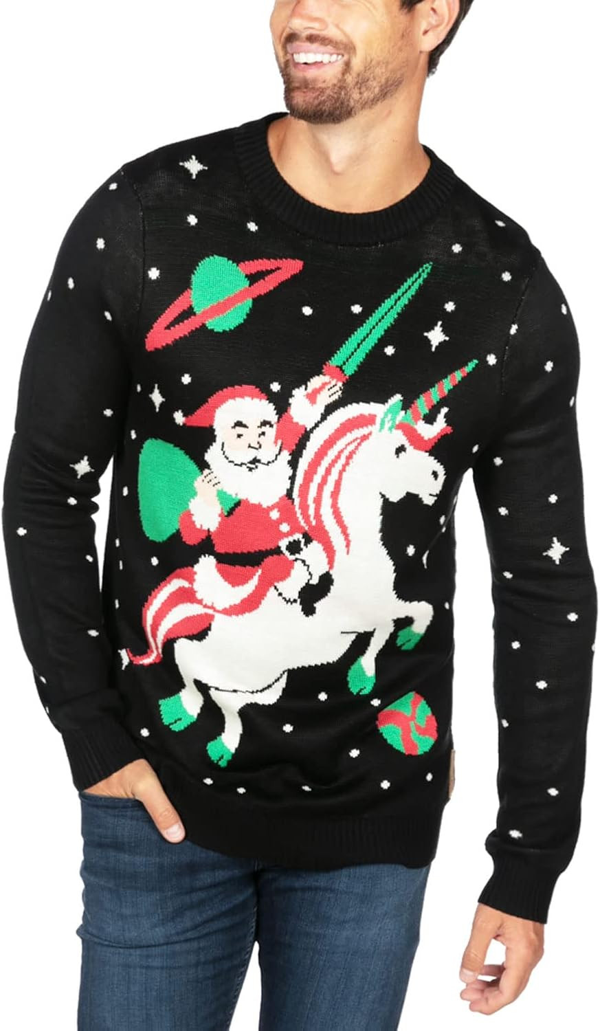 Amazon.com: Tipsy Elves Ugly Christmas Sweater for Men from Featuring Santa Unicorn Size X-Large ... | Amazon (US)