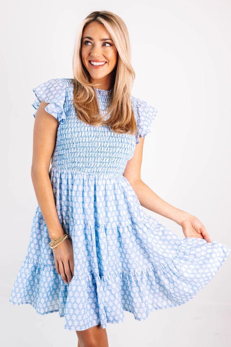 The Zoey Ruched Dress - Light Blue | The Impeccable Pig