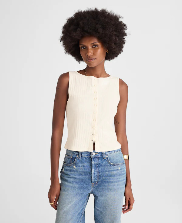 Ribbed Crewneck Vest Tank | Madewell