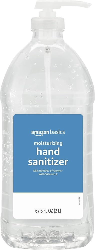 Amazon Basics Hand Sanitizer, Original Scent, Contains 62% Ethyl Alcohol, Unscented, 67.6 fluid o... | Amazon (US)