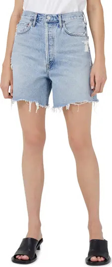 Stella High Waist Organic Cotton Cutoff Denim Shorts | Nordstrom