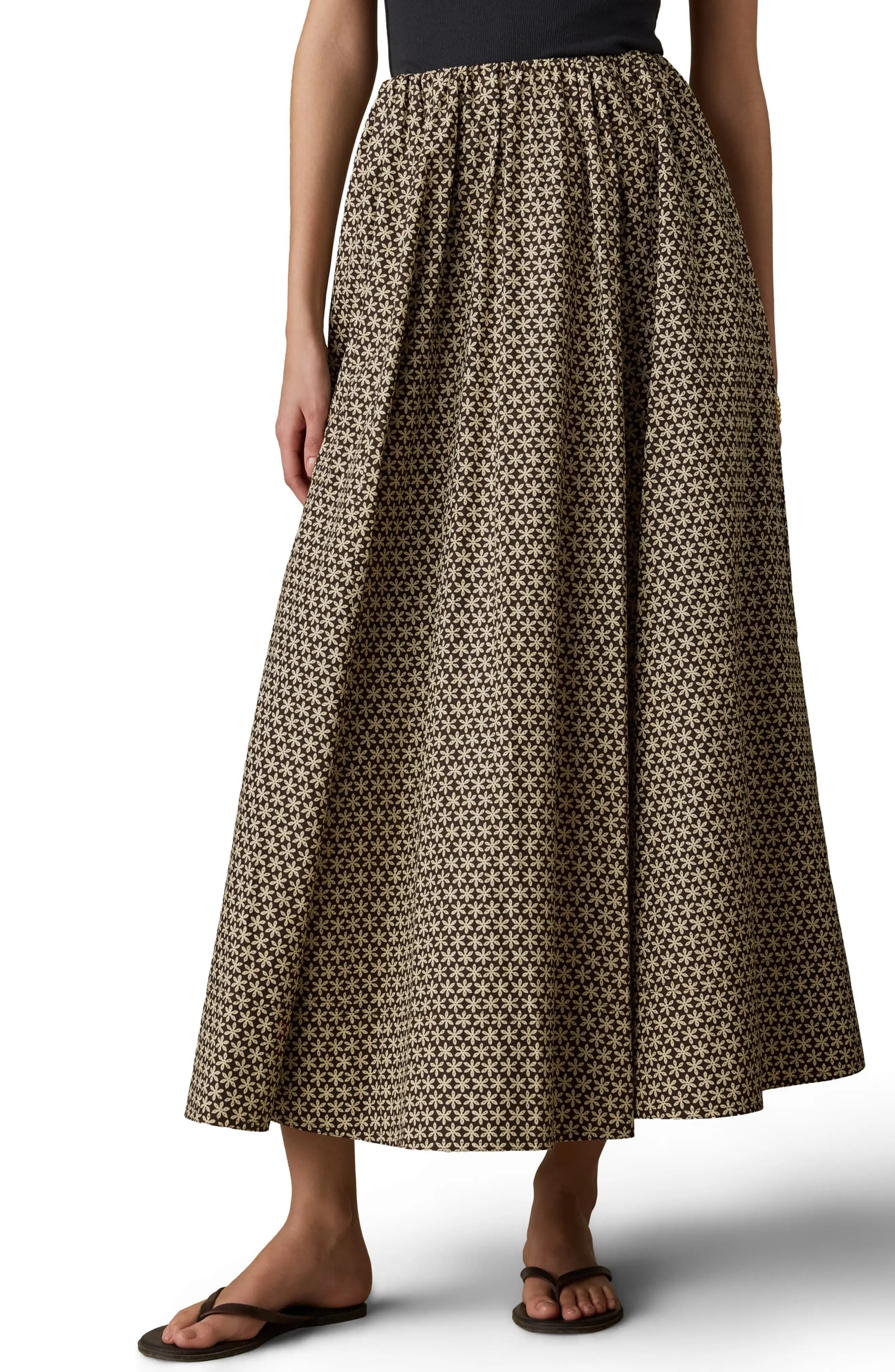Faherty Nera Coastal Organic Cotton Poplin Midi Skirt (Women) | Nordstrom | Nordstrom
