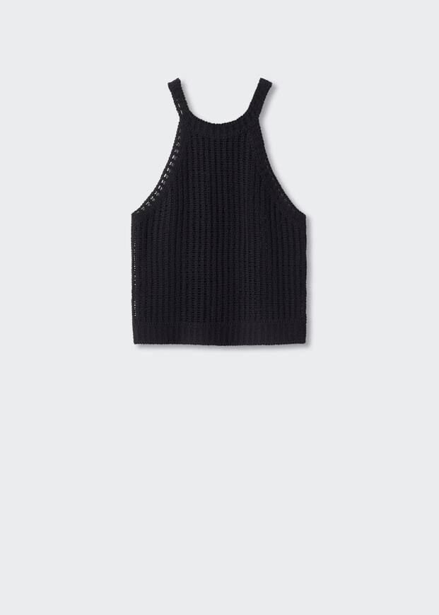 Halter neck knitted top | MANGO (US)