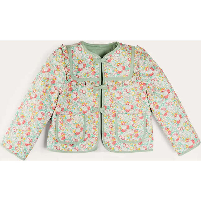 Clementine Floral Quilted Reversible Jacket in Coral | Maisonette